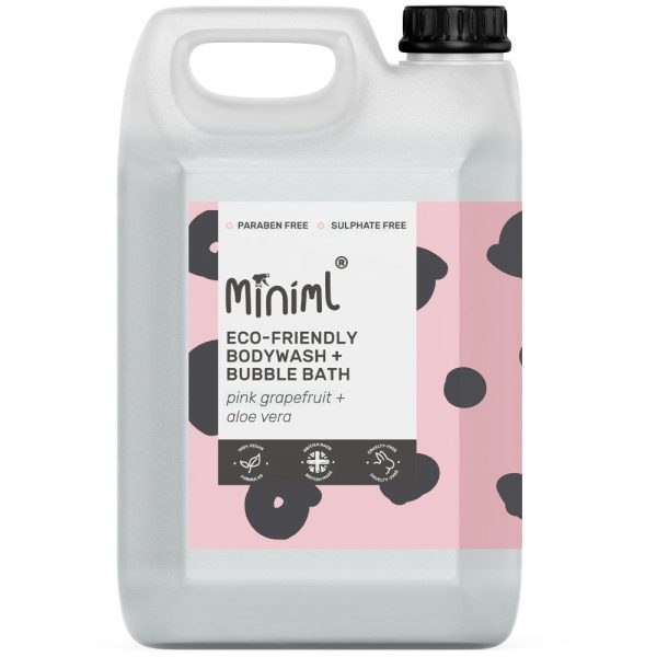 Miniml Eco-Friendly Body Wash & Bubble Bath Pink Grapefruit + Aloe Vera 5000ml Supply