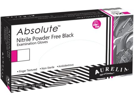 Aurelia Bold Black Powder Free Nitrile Examination Gloves Medium 100x Fashion