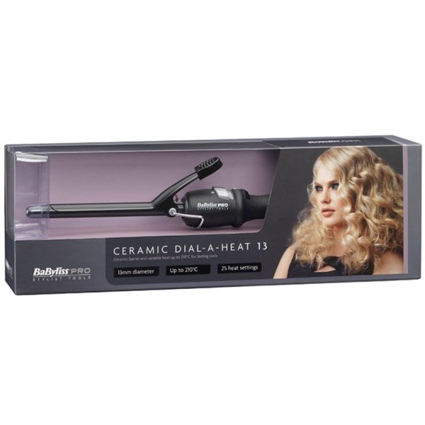 Babyliss Pro Ceramic Dial A Heat Curling Tong 13mm Black on Sale