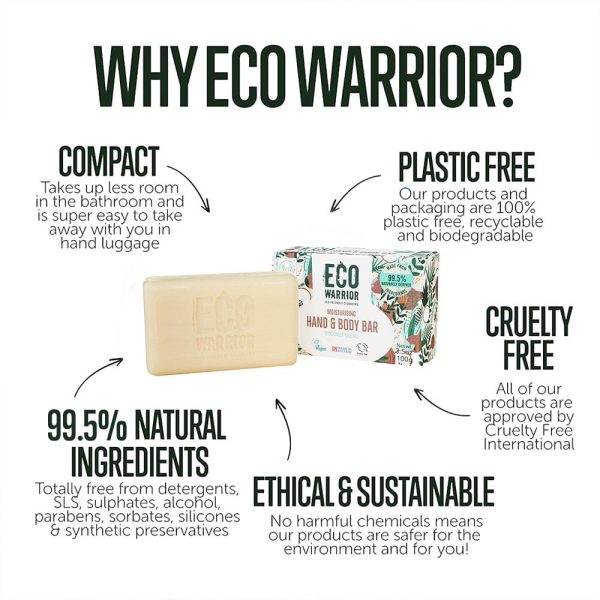 Eco Warrior Moisturising Hand & Body Bar 100g Hot on Sale