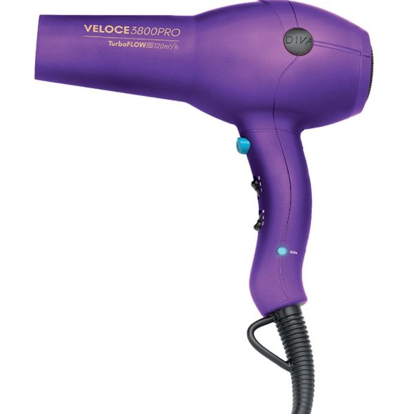 Diva Pro Veloce 3800 Pro Hair Dryer Purple Hot on Sale