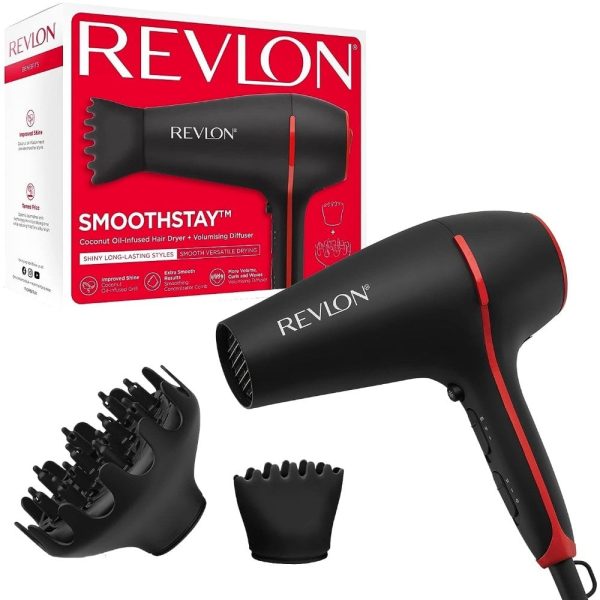 Revlon Pro Collection SmoothStay Coconut Oil Infused Hair Dryer & Volumiser with Diffuser on Sale