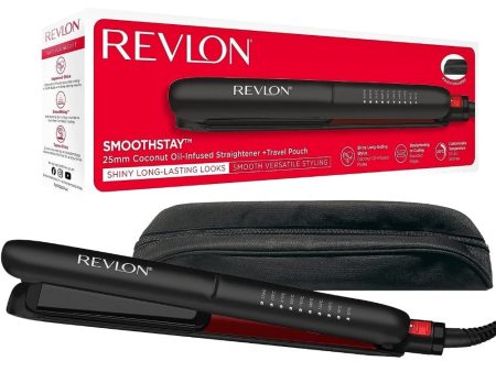 Revlon Pro Collection SmoothStay 25mm Coconut Oil-Infused Straightener & Travel Pouch Online