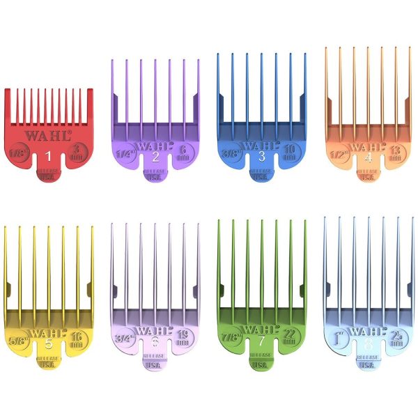 Wahl Professional Coloured Clipper Attachments 1-8 For Sale