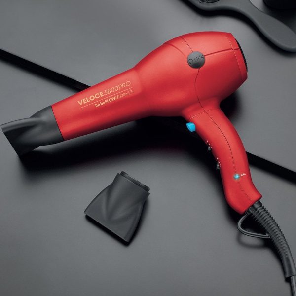 Diva Pro Veloce 3800 Pro Hair Dryer Red For Discount