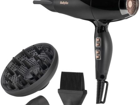 BaByliss Italian 2300 Hair Dryer with Diffuser Black 6716DU Fashion