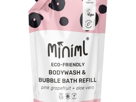 Miniml Eco-Friendly Body Wash & Bubble Bath Pink Grapefruit + Aloe Vera 1000ml Pouch For Discount