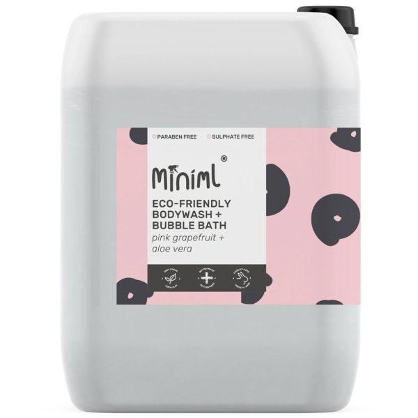 Miniml Eco-Friendly Body Wash & Bubble Bath Pink Grapefruit + Aloe Vera 5000ml Supply