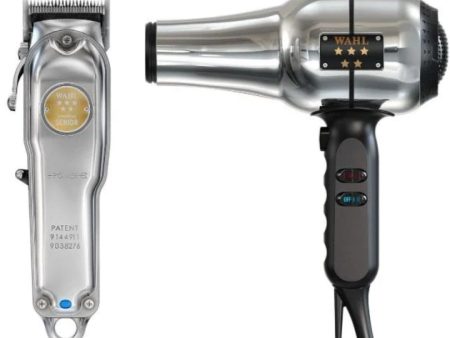 Wahl Professional Cordless Senior Metal Edition Clipper & Wahl Professional Barbers Dryer Duo For Cheap