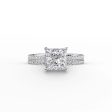 The Pave Eleanor Set With A 3 Carat Princess Moissanite For Sale