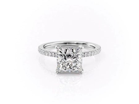 The Pave Eleanor Set With A 2.5 Carat Princess Moissanite Hot on Sale