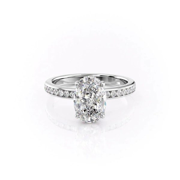 The Marilyn Set With A 4.5 Carat Oval Moissanite Hot on Sale