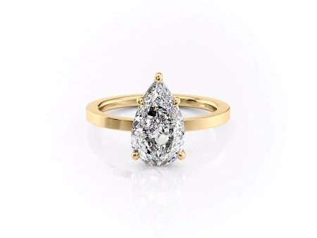 The Eleanor Set With A 2.5 Carat Pear Moissanite Cheap