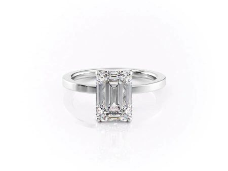 The Eleanor Set With A 2 Carat Emerald Moissanite on Sale