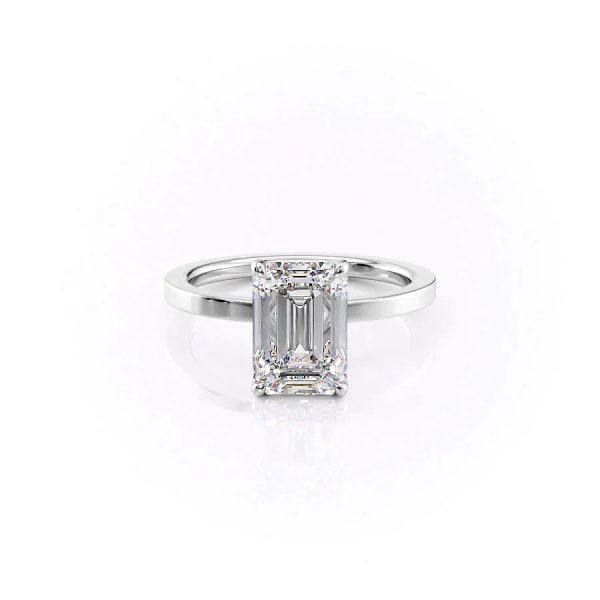 The Eleanor Set With A 2 Carat Emerald Moissanite on Sale