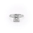 The Pave Eleanor Set With A 5 Carat Princess Moissanite Online now