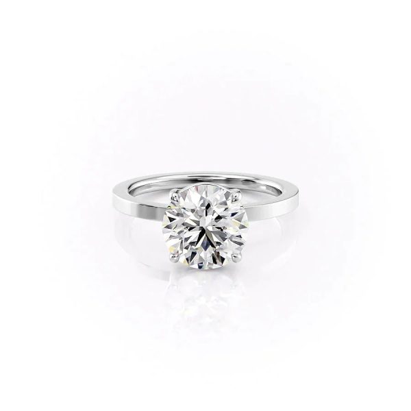 The Eleanor Set With A 5 Carat Round Moissanite For Sale