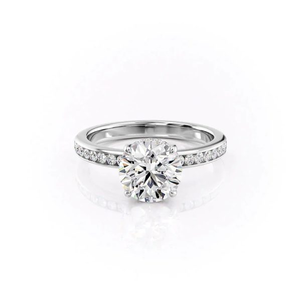 The Marilyn Set With A 2 Carat Round Moissanite Online Hot Sale