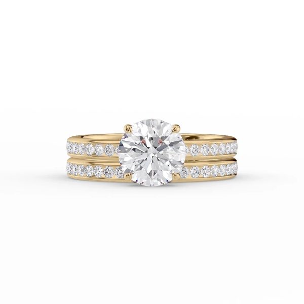 The Marilyn Set With A 3.5 Carat Round Moissanite Cheap