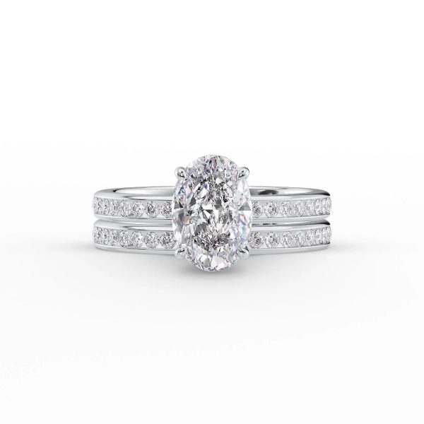 The Marilyn Set With A 2 Carat Oval Moissanite Cheap